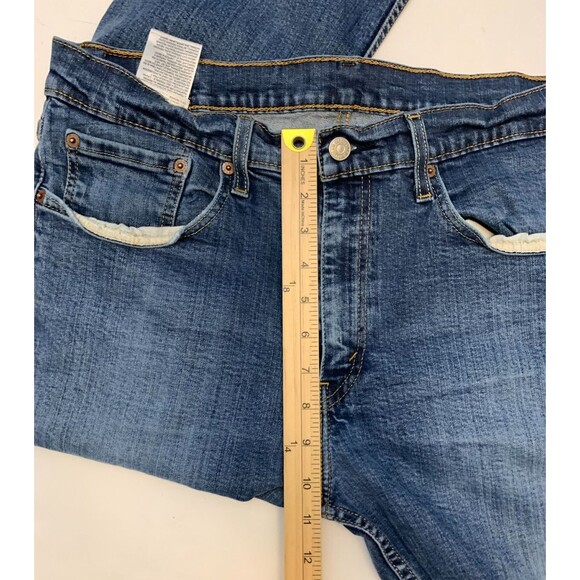 Levis 514 Jeans Mens 36x30 Mid Rise Straight Leg Distressed Stretch Denim - Picture 5 of 9